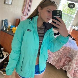 Aqua north face windbreaker